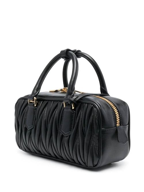 Black matelassé effect bag Miu Miu | 5BB142V-OONN88F0002